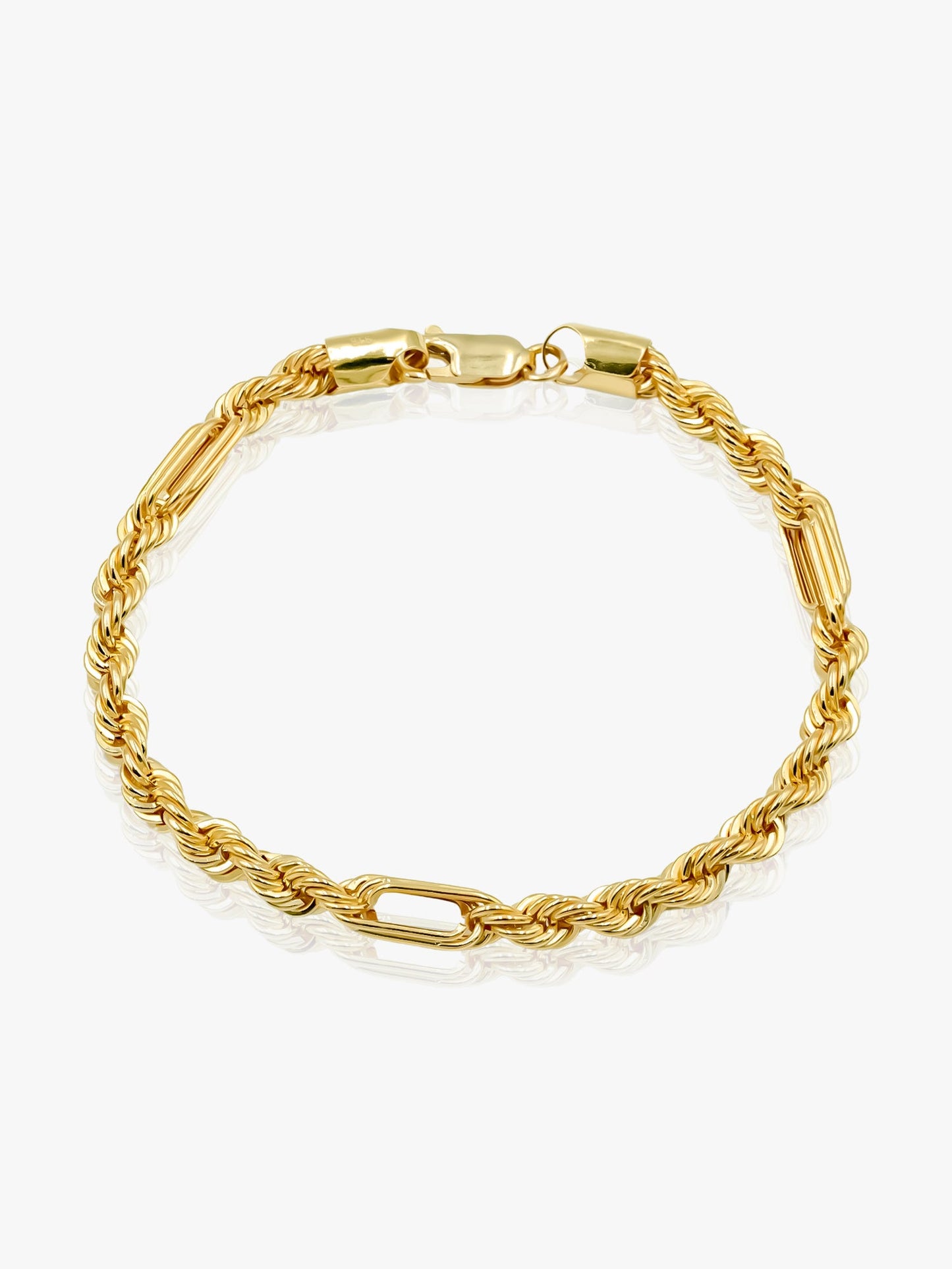 916 Gold Hollow Clips Bracelet (4mm series)