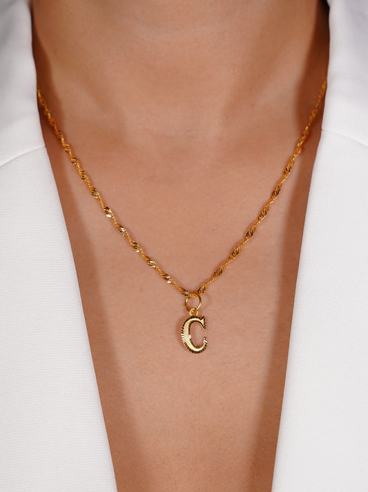 916 Gold C Pendant