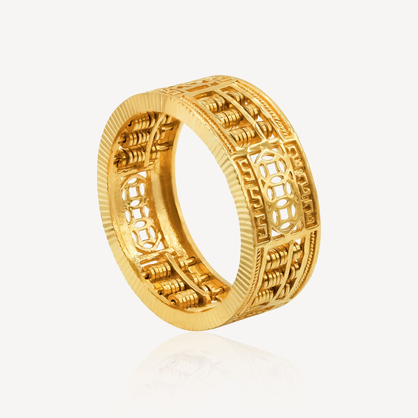 916 Gold Fa Cai Coin Abacus Ring