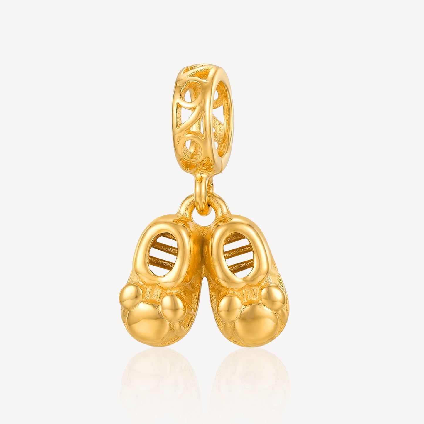 916 Gold Baby Shoes Charm