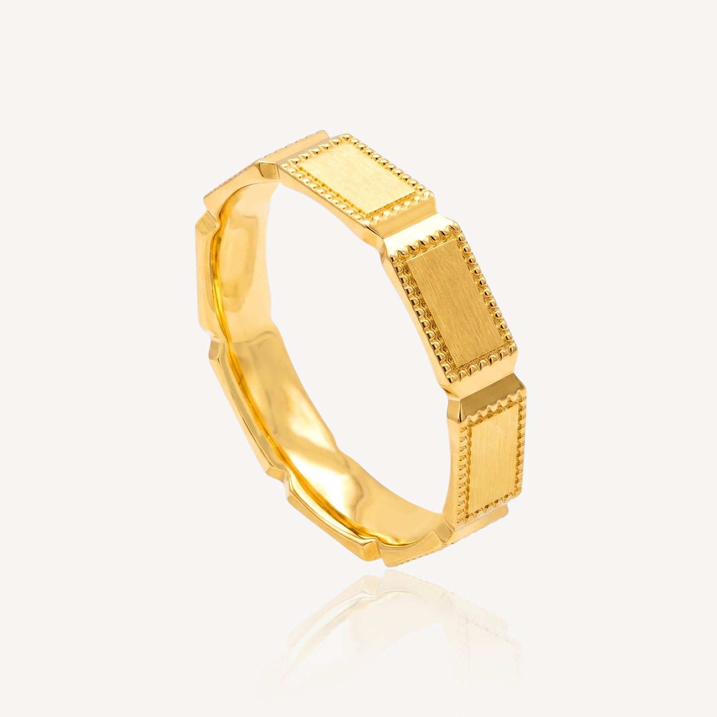 916 Gold Block Ring