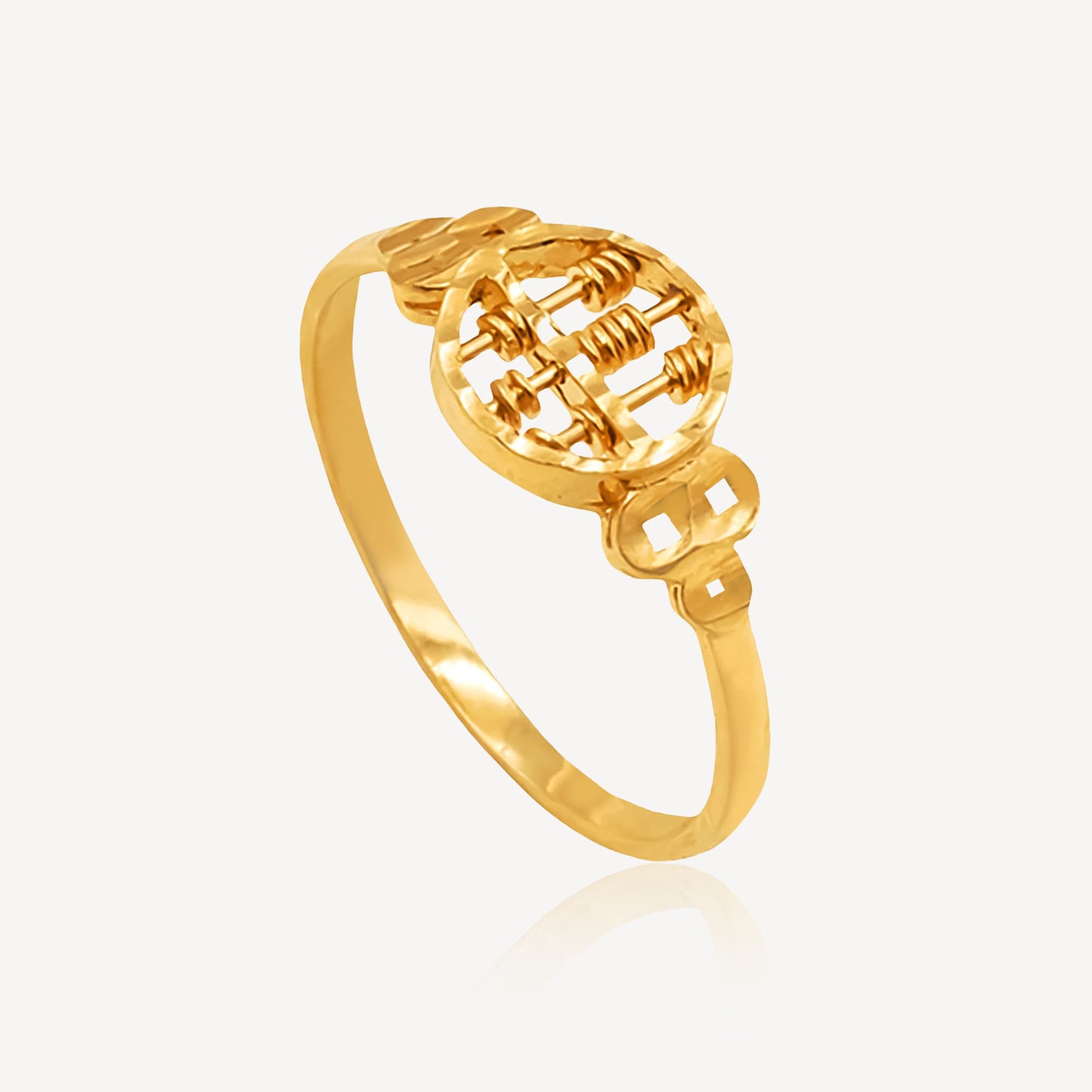 916 Gold Circle Abacus Ring
