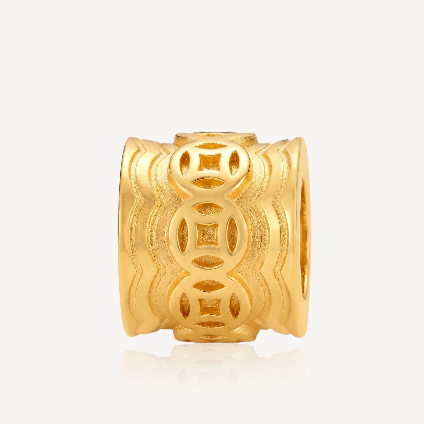 916 Gold Coin Drum Charm
