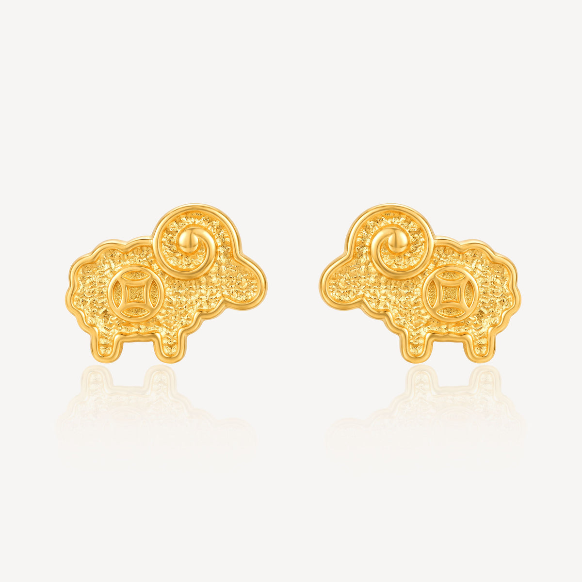 916 Gold Coin Sheep Earring