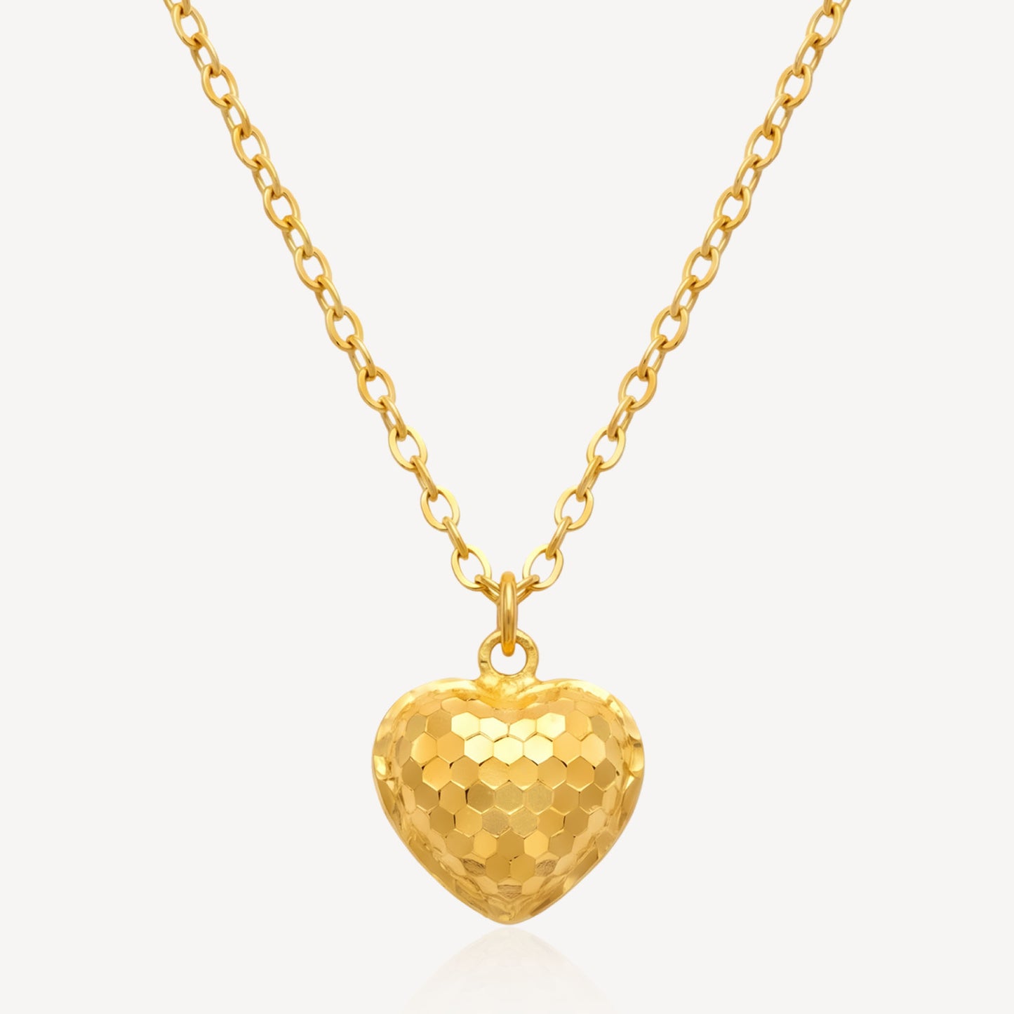 916 Gold Crush Heart Necklace