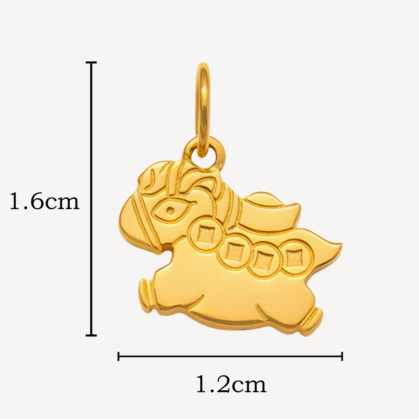 916 Gold Crush Horse Pendant