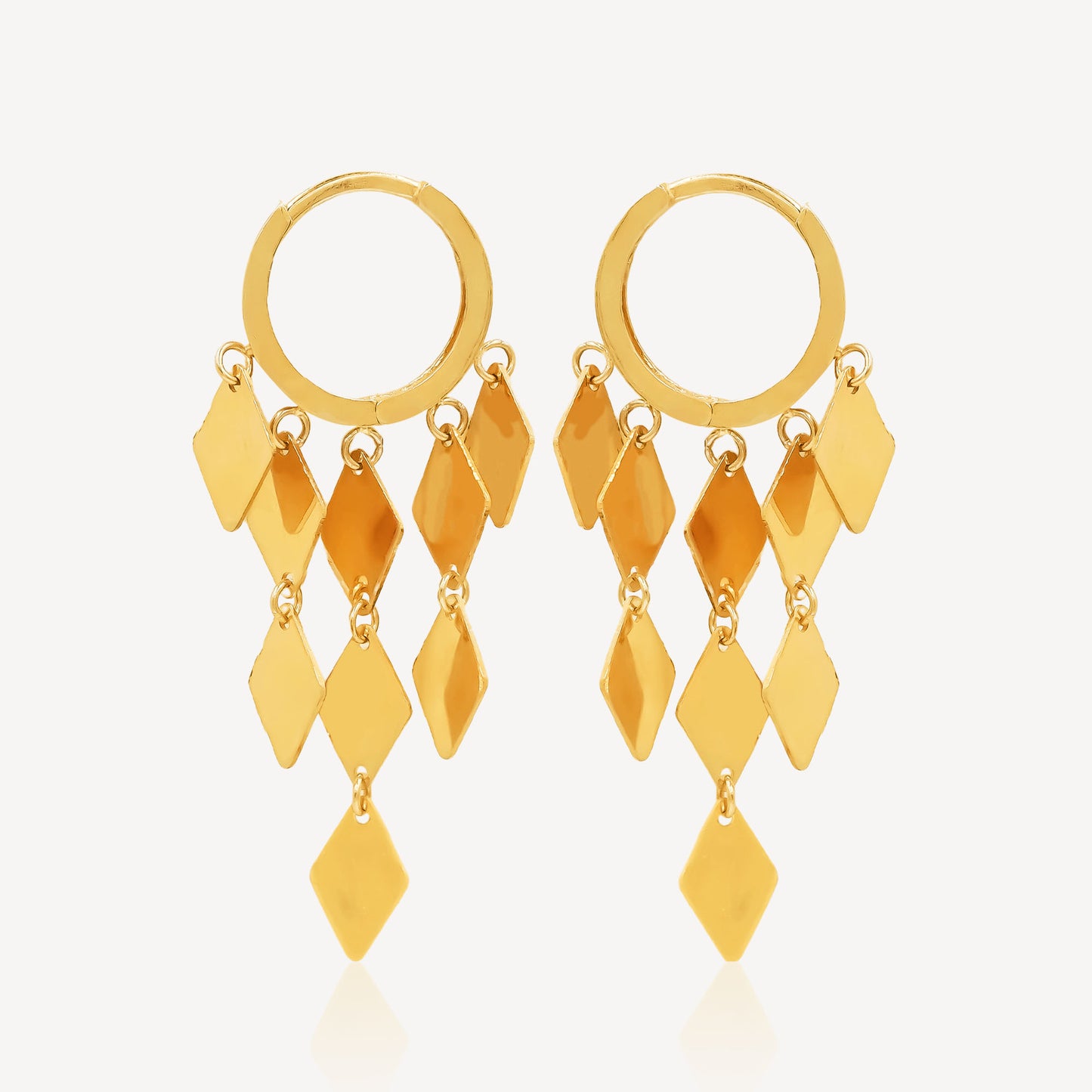 916 金吊坠夹式耳环