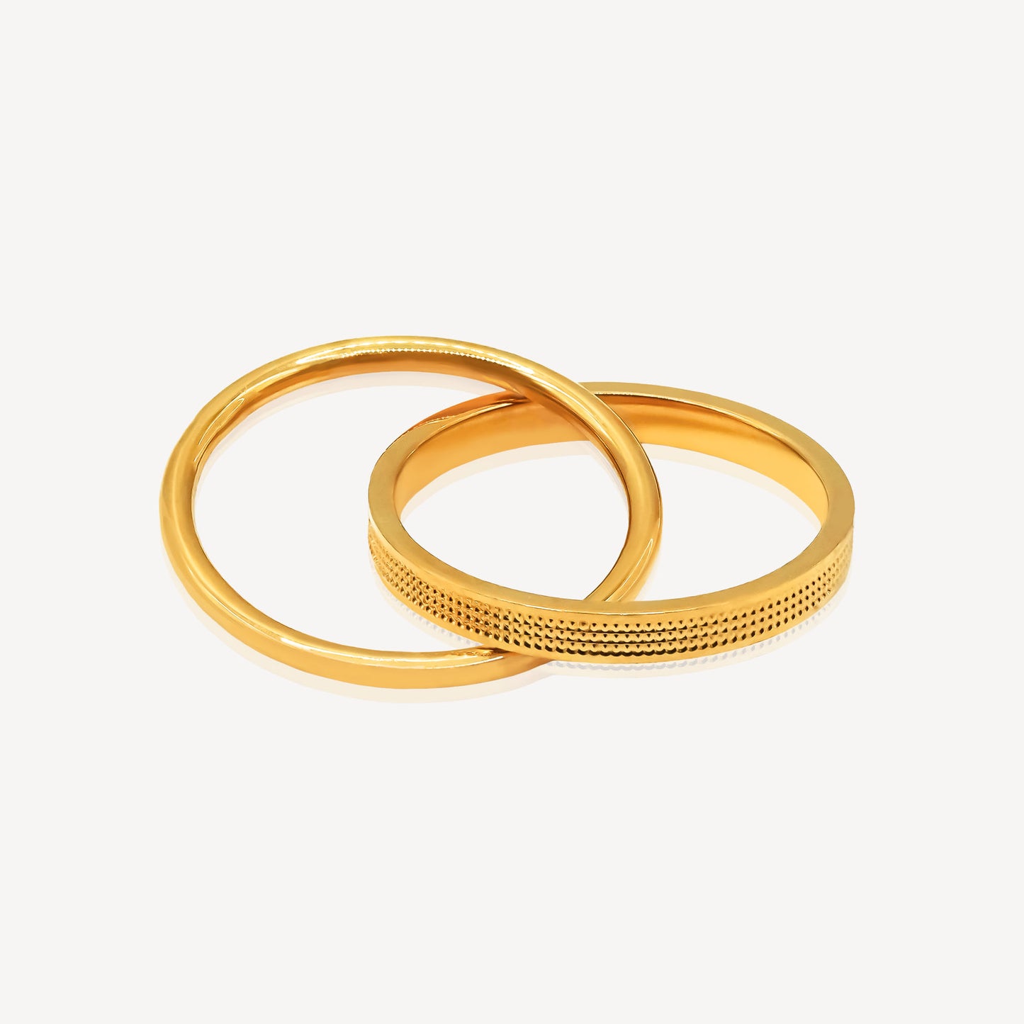 916 Gold Double Banded Ring