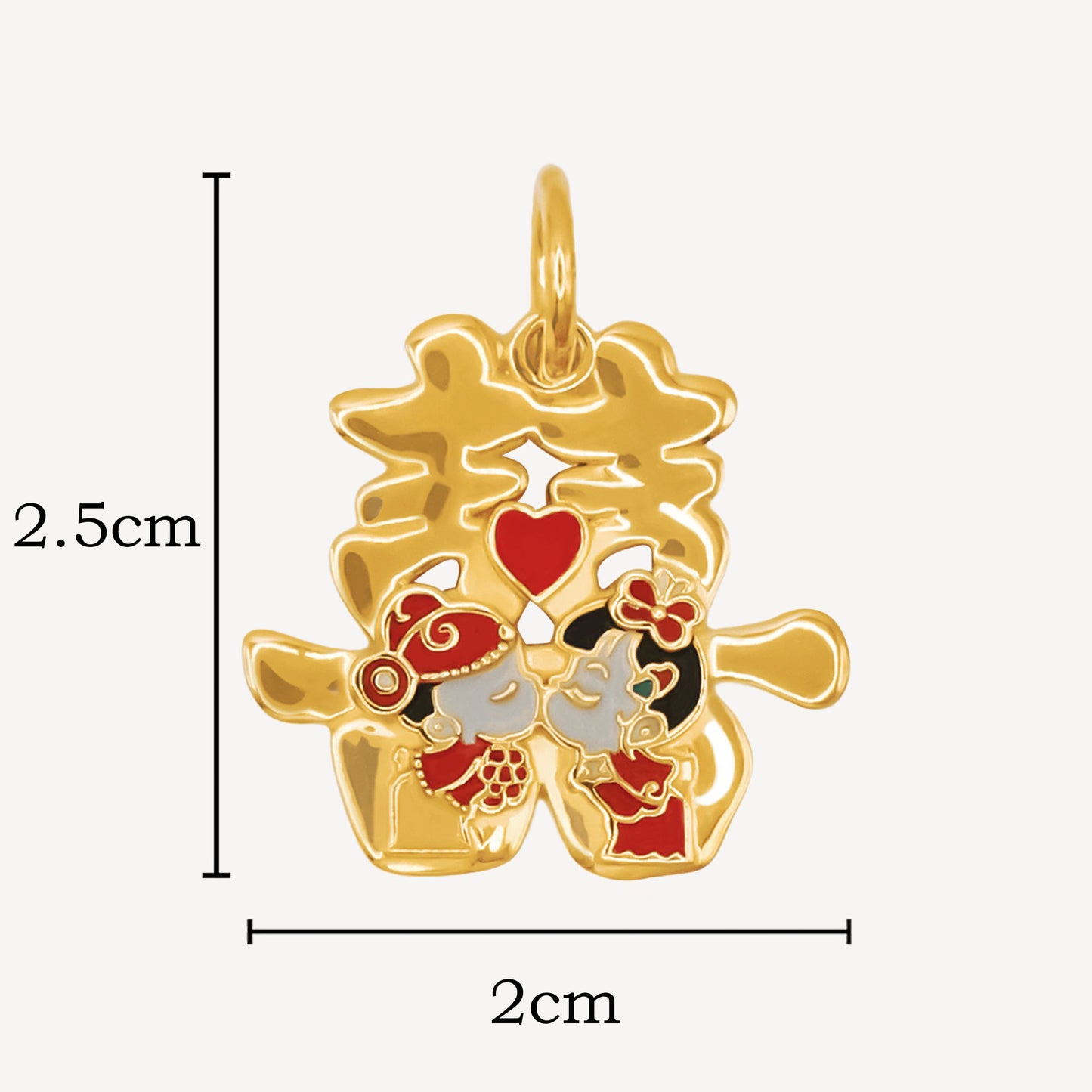 916 Gold Double Happiness 囍 Pendant - Top Gold Shop Gold Jewellery in singapore