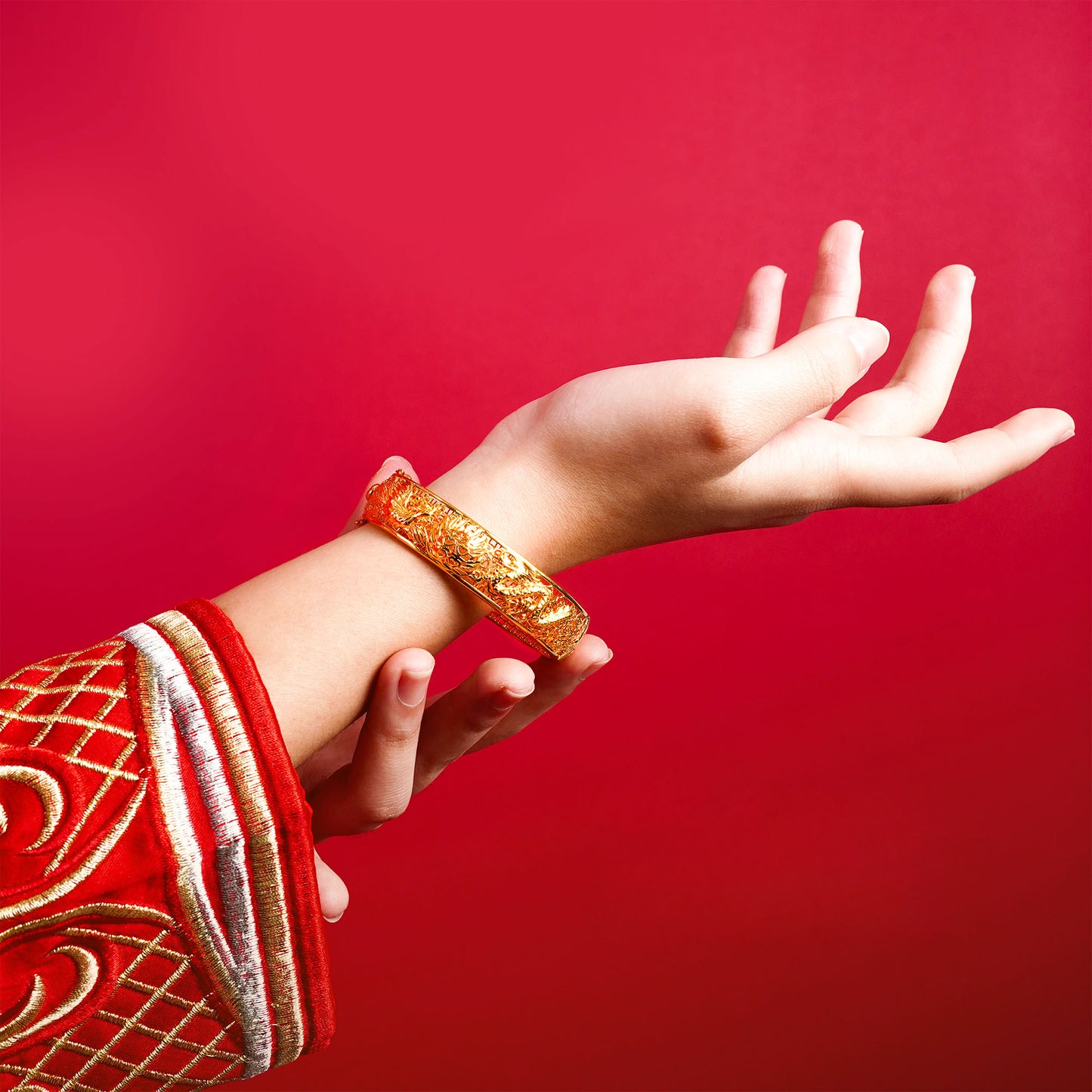 916金龙凤结婚手镯