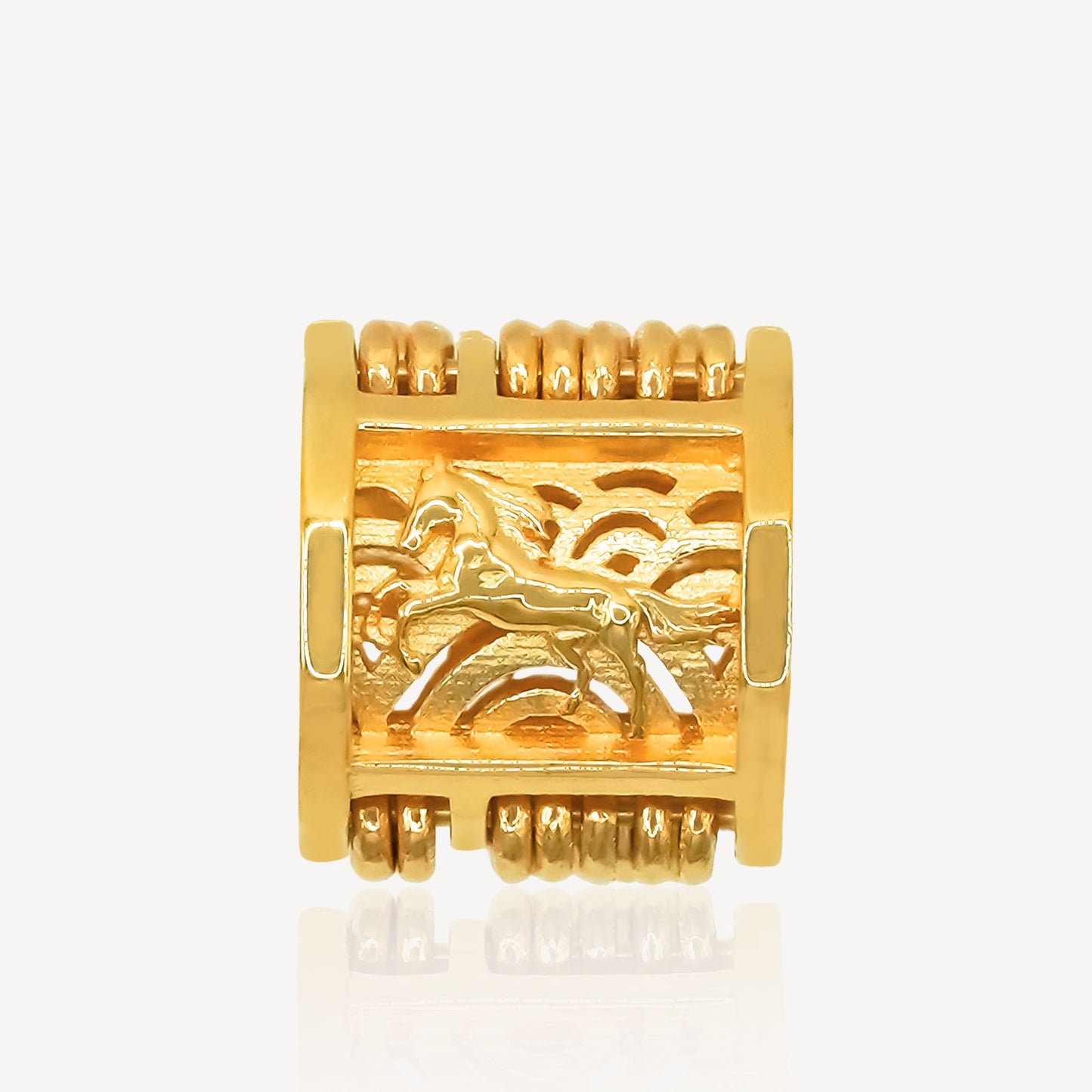916 Gold Drum Horse Abacus Charm