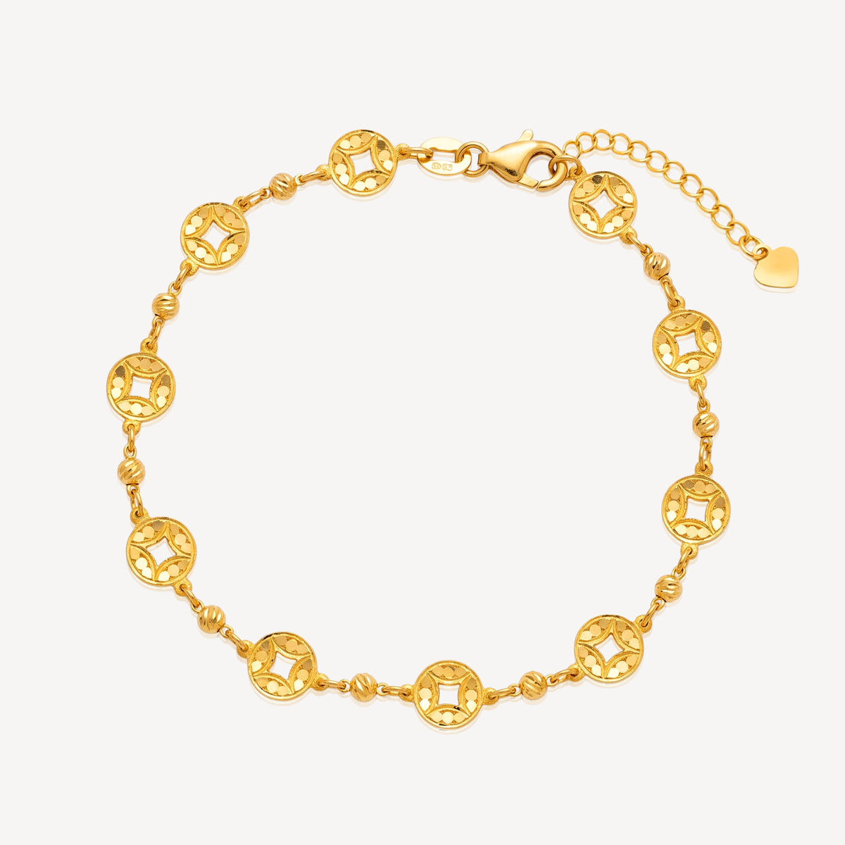 916 Gold Fortune Coin Bracelet - Top Gold Shop Gold Jewellery in singapore