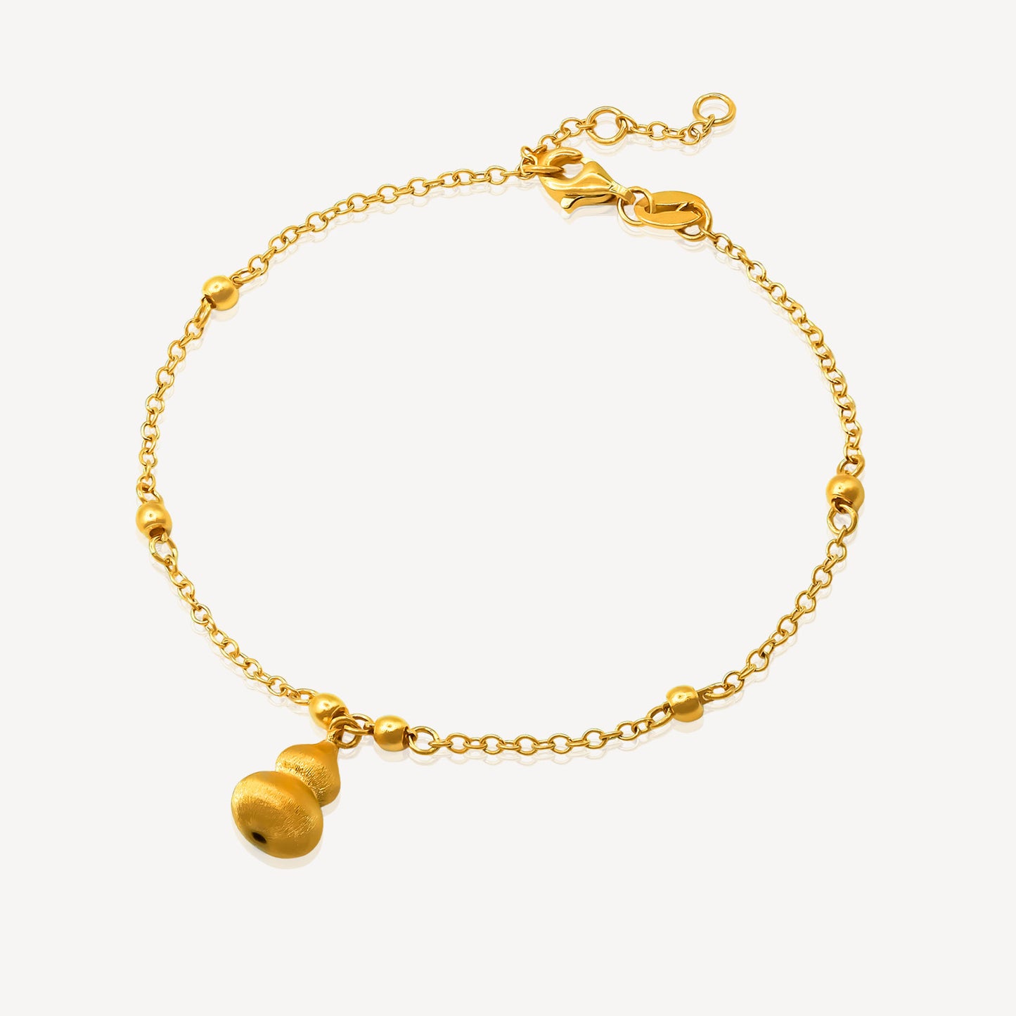 999 Gold Gourd and Beads Bracelet
