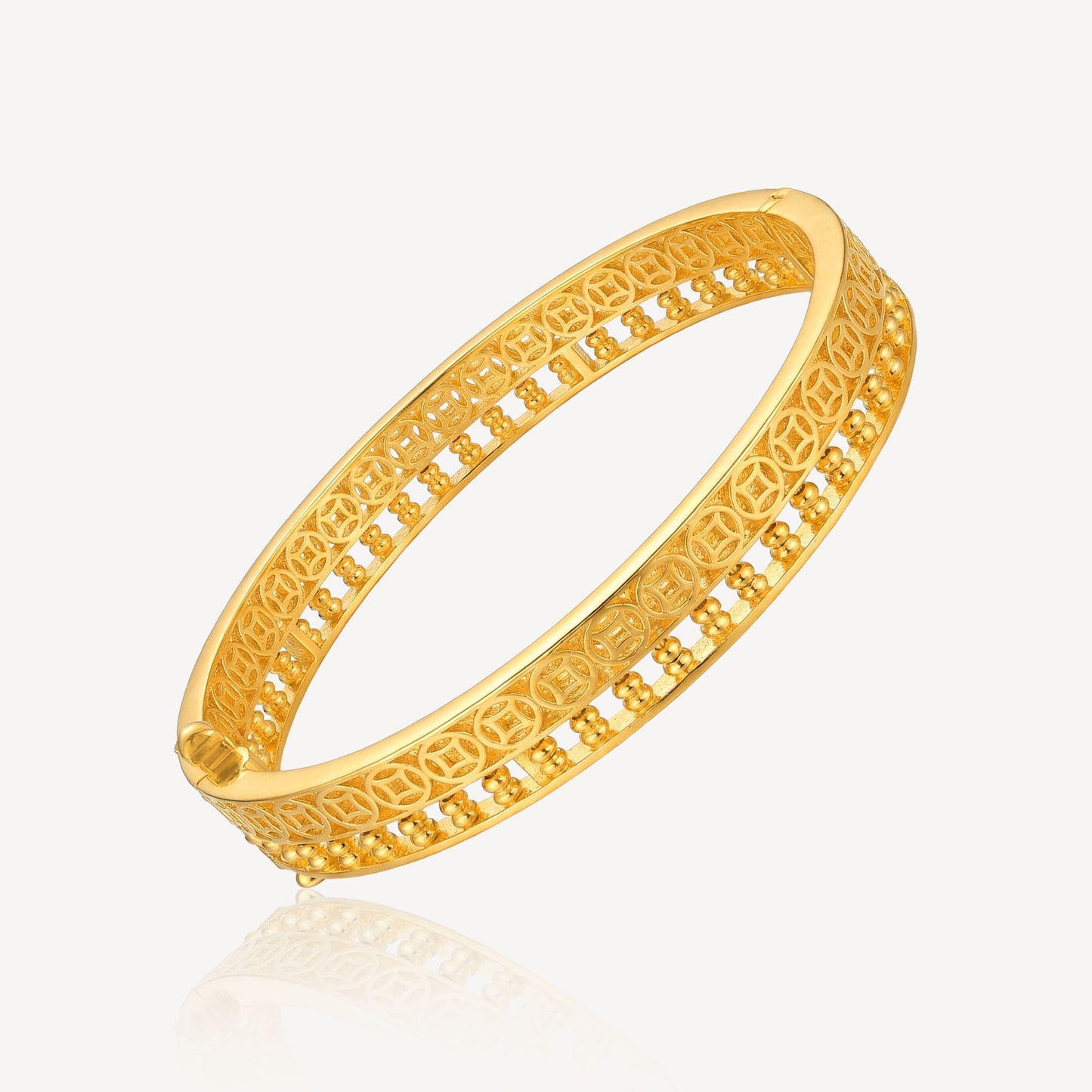 916 Gold Half Coin & Abacus Bangle