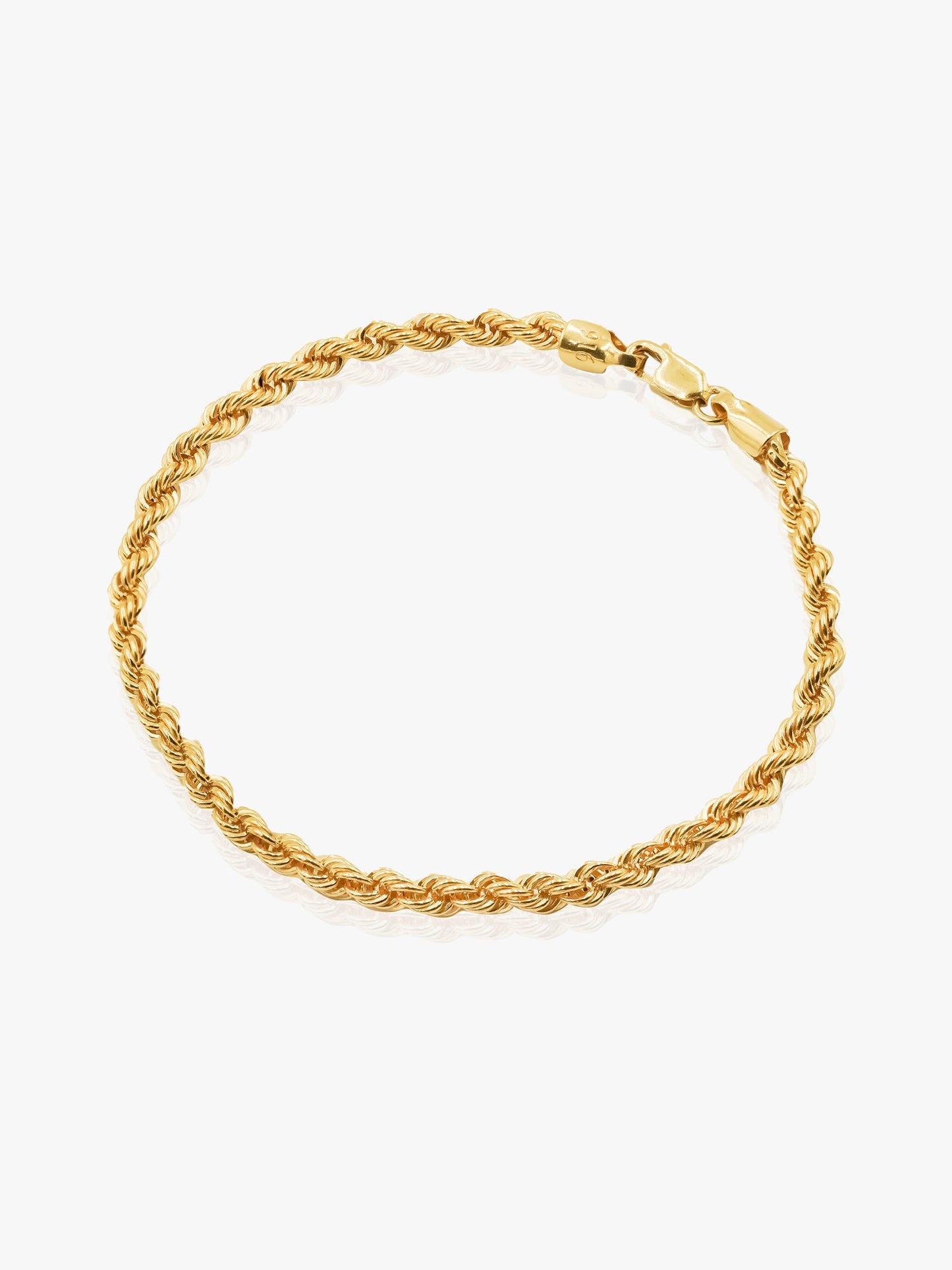 916 Gold Hollow Rope Bracelet (2mm)