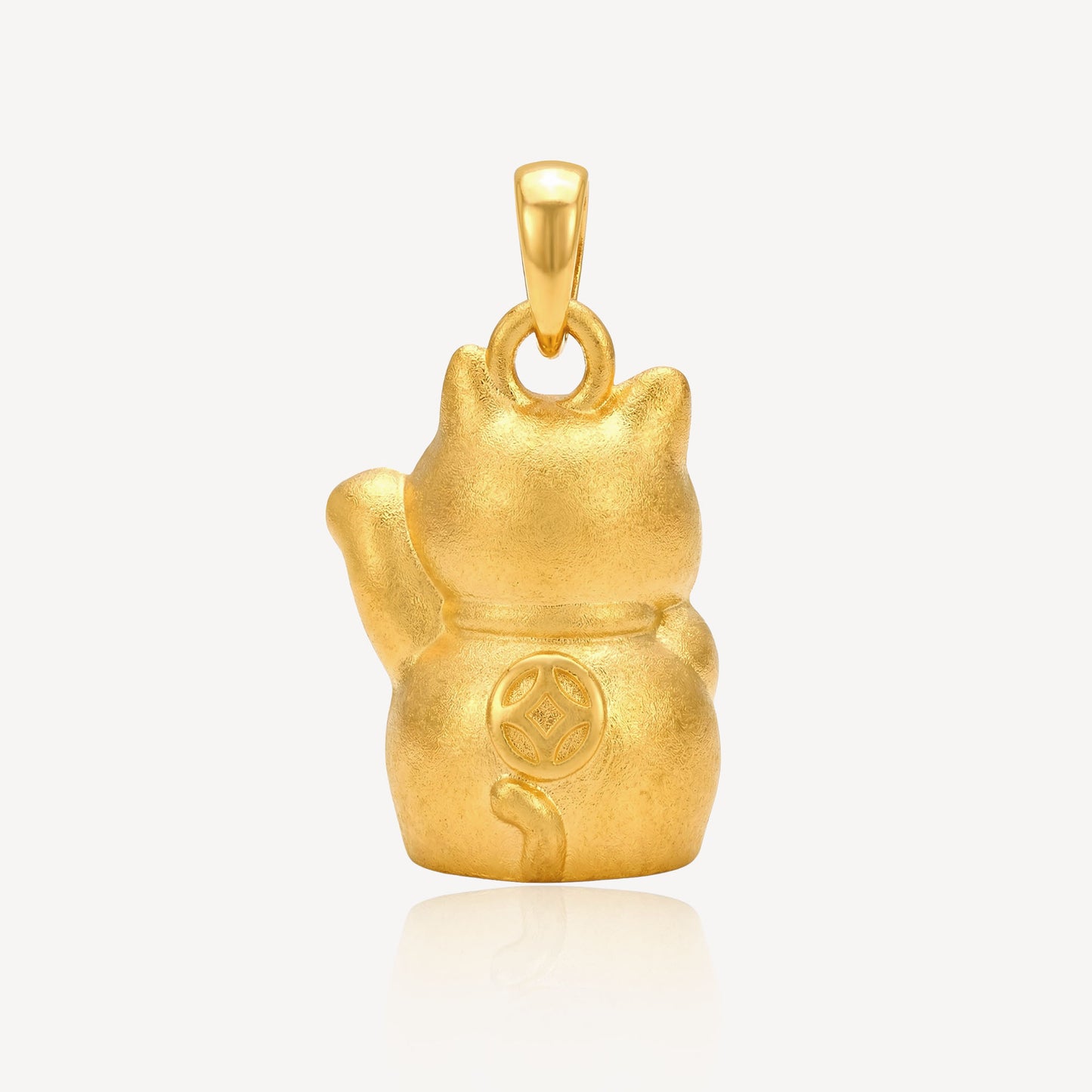 916 Gold Lucky Cat Pendant