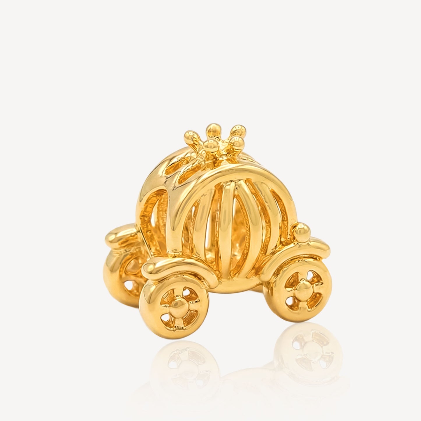 916 Gold Pumpkin Carriage Charm
