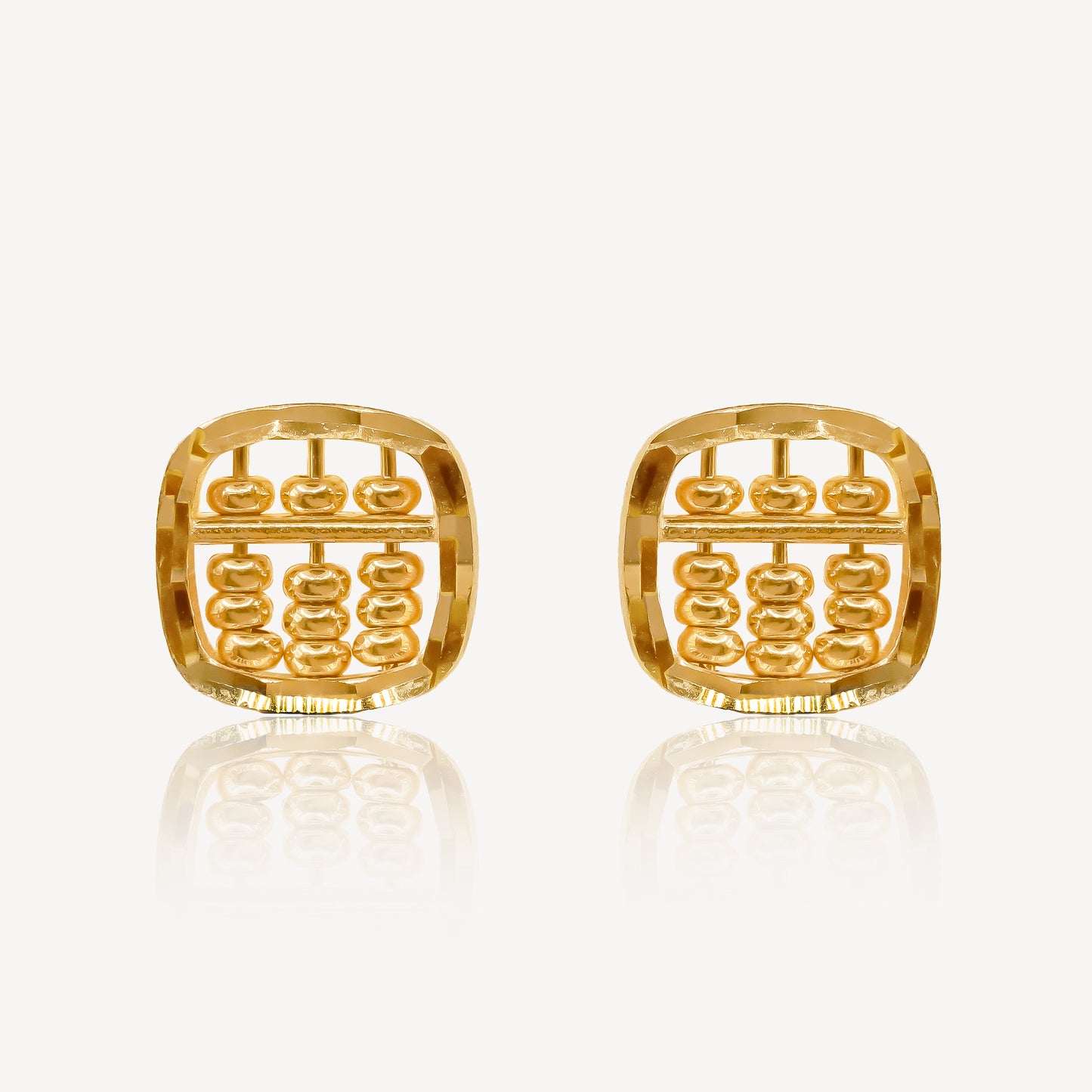 916金圆方算盘耳环