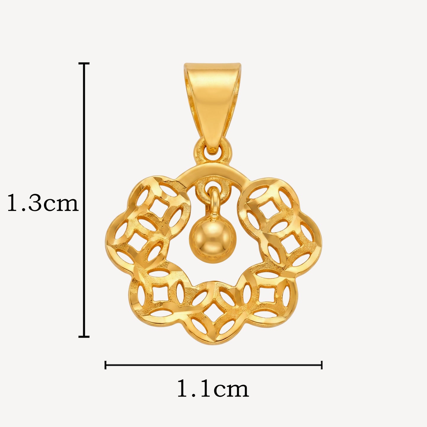 916 Gold Ruyi Coin Pendant