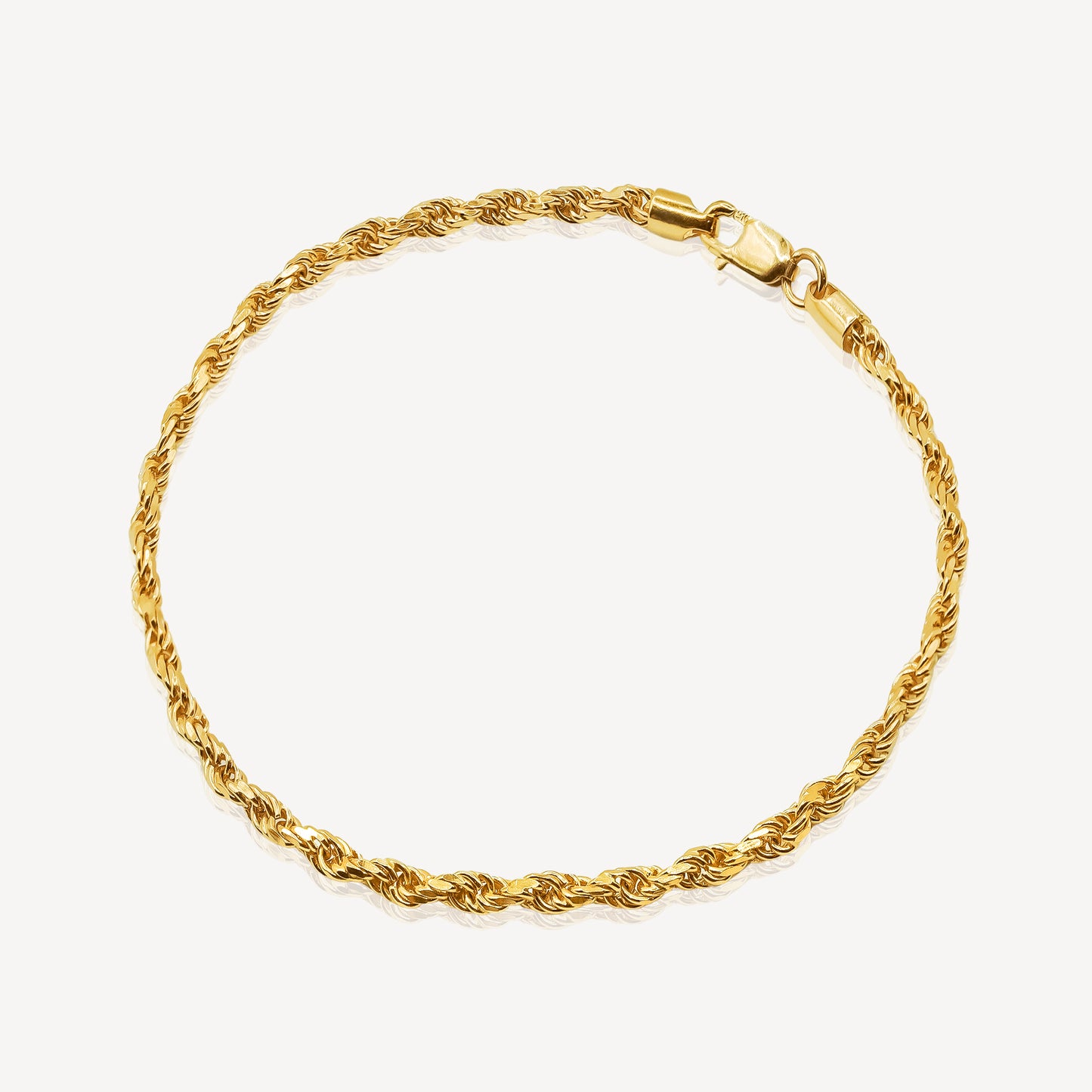 916 Gold Solid Rope Bracelet