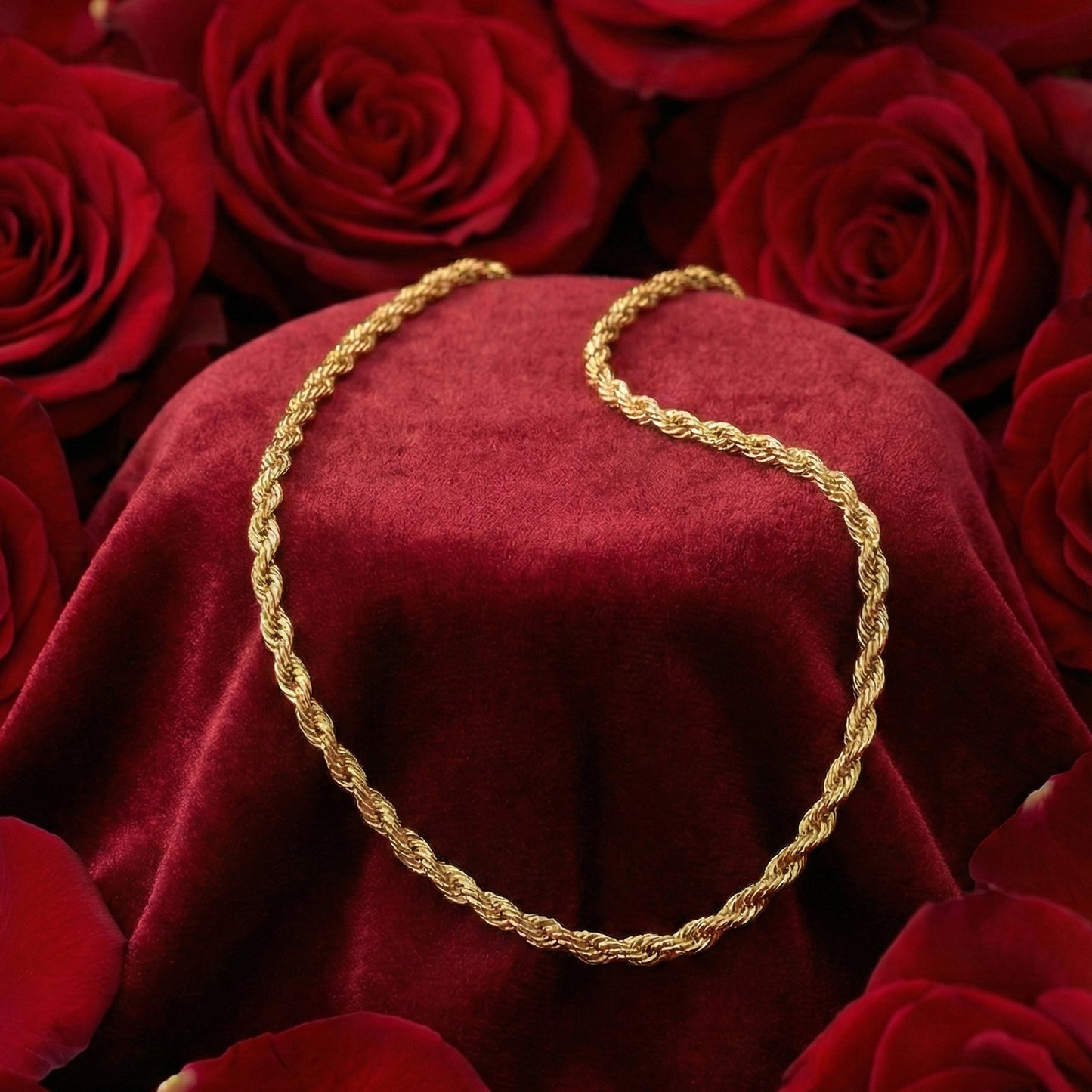 916 Gold Solid Rope Chain {128gm}