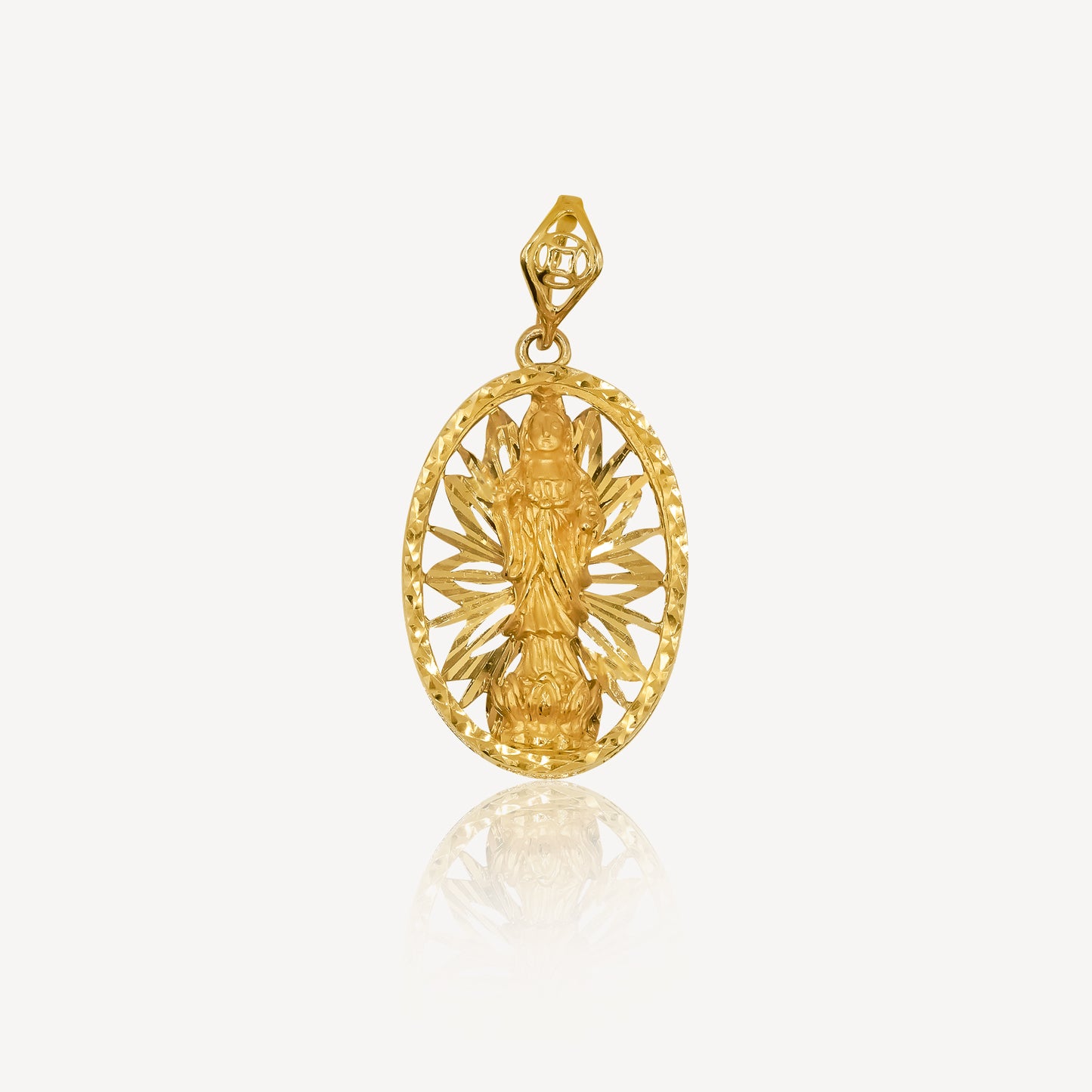 916 Gold Guan Yin Pendant
