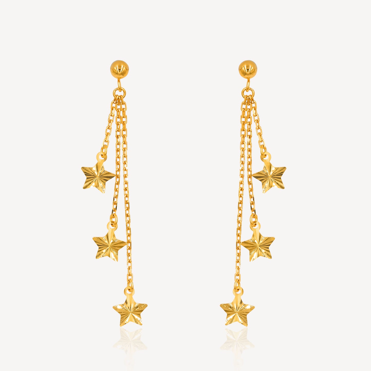 916 Gold Star Dangling Earring