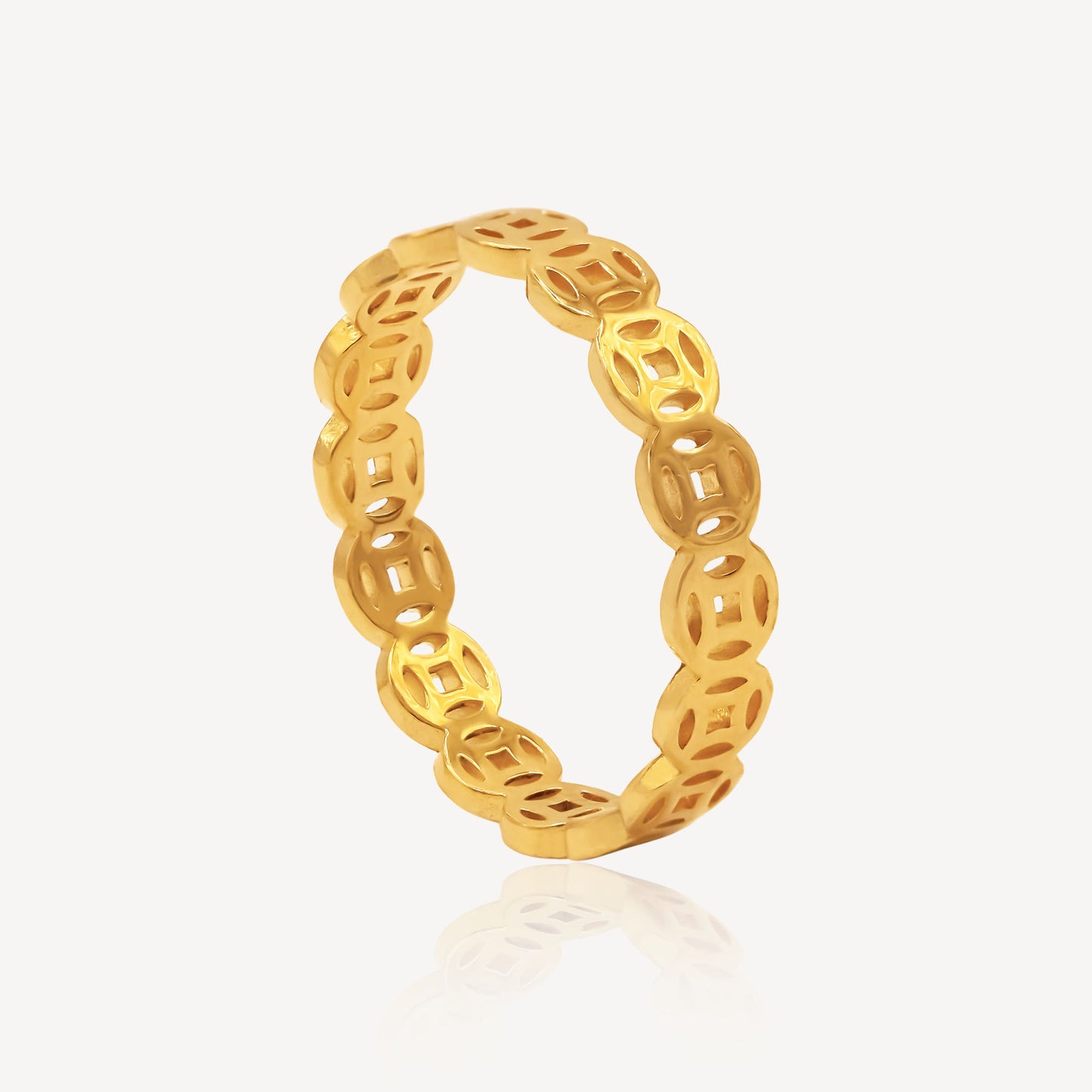 999 Gold Lucky Coin Ring