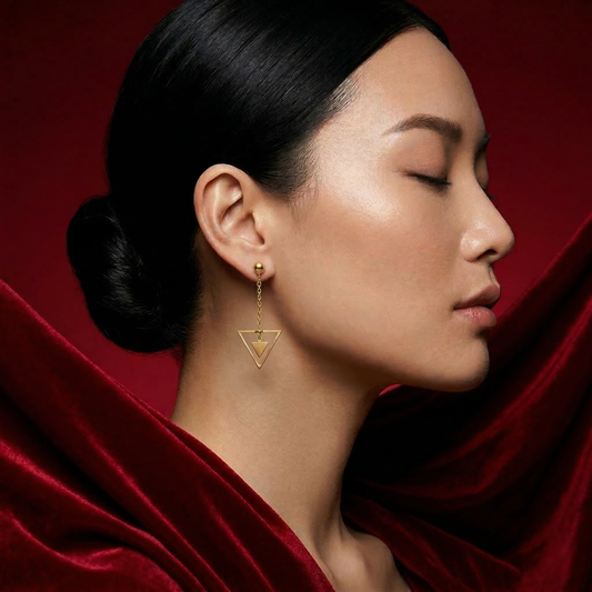 916 Gold Triangle Earring