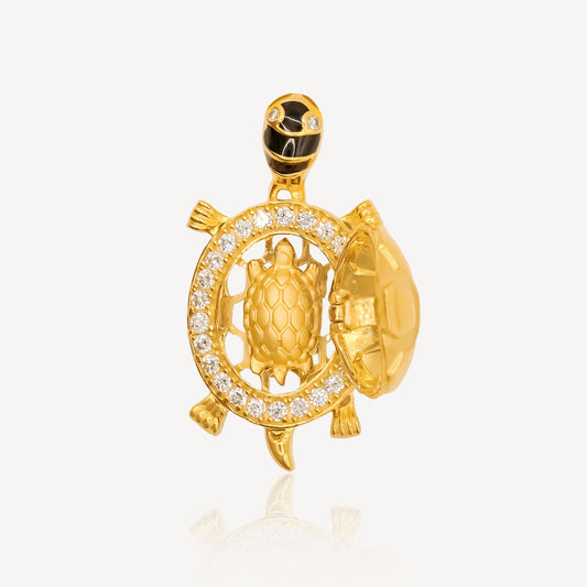 916 Gold Turtle and Baby Pendant ( BIG)
