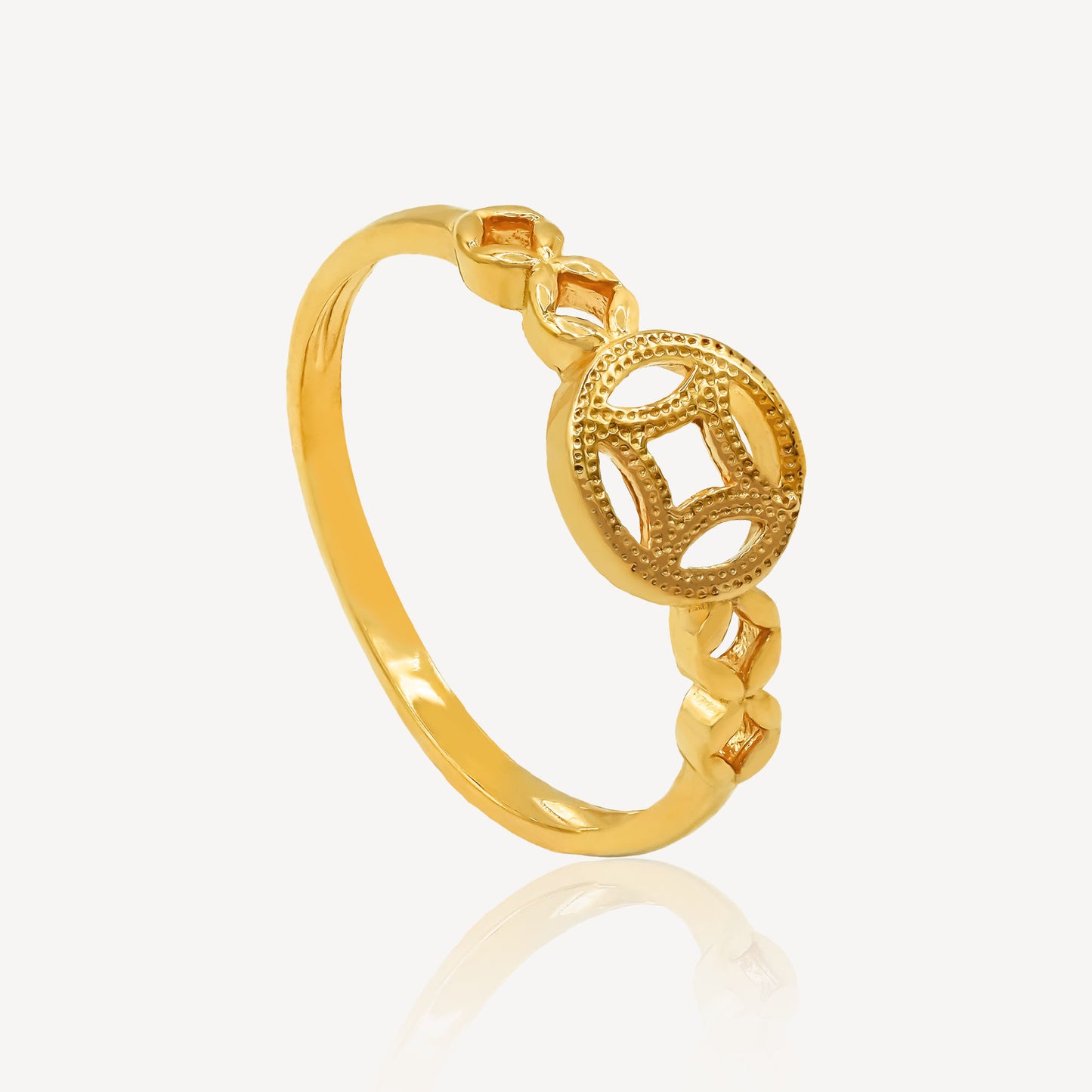 916 Gold Wealth Coin Ring