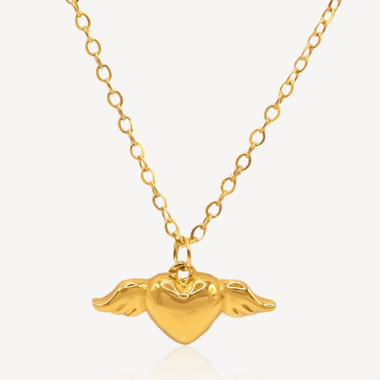 916金天使之翼爱心项链套装