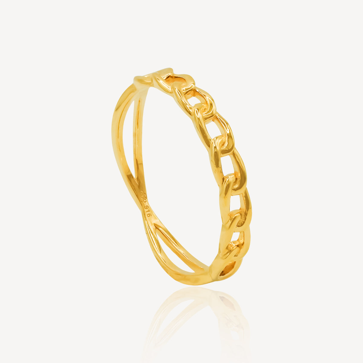 916 Gold Infinity Chain Ring