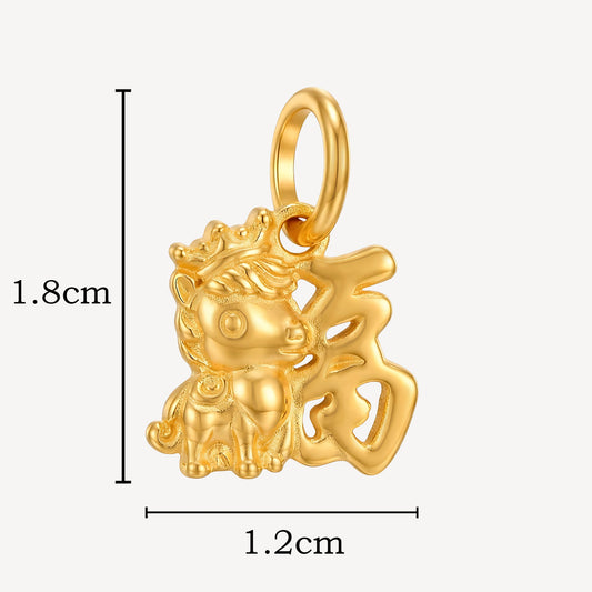 916 Gold 马上有福 Pendant