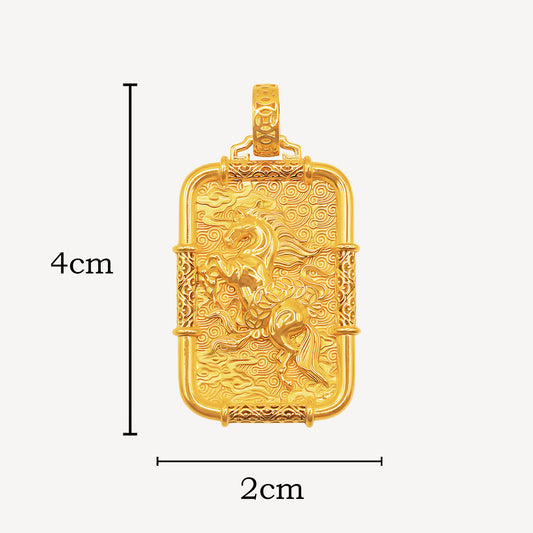 916 Gold 马到成功 Pendant (Small)