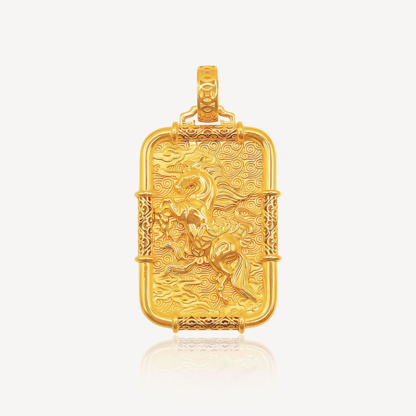 916 Gold 马到成功 Pendant (Small)