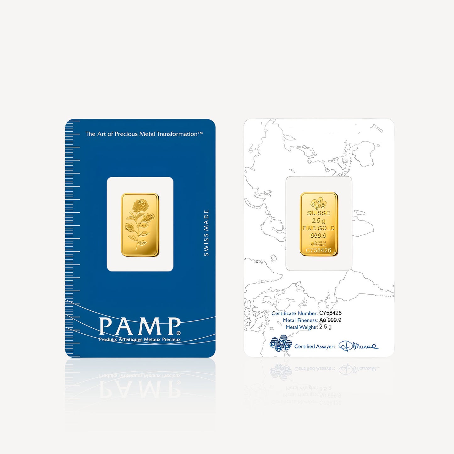 999.9 Gold Bar PAMP Rosa (2.5g)