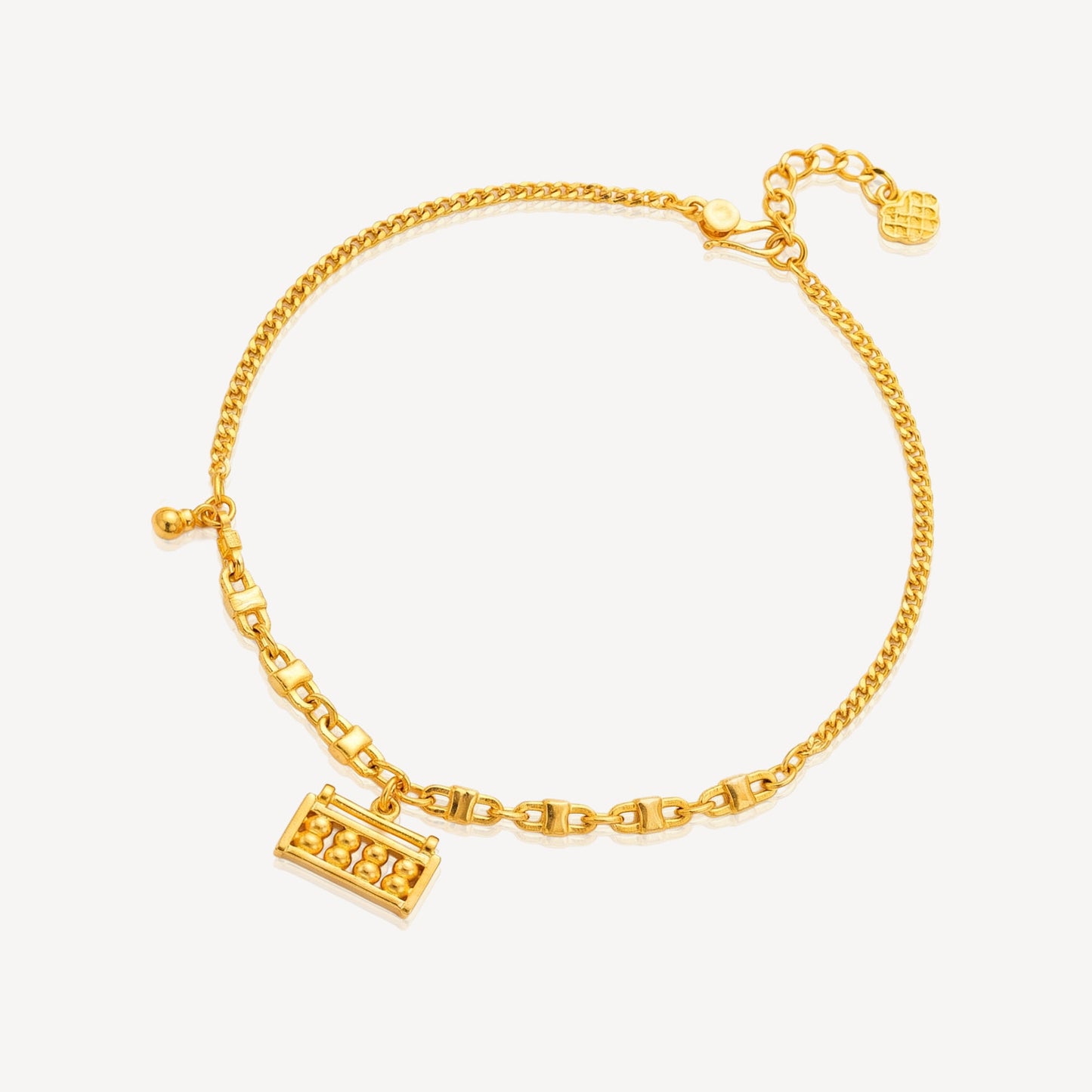 999 Gold Abacus Lock Bracelet