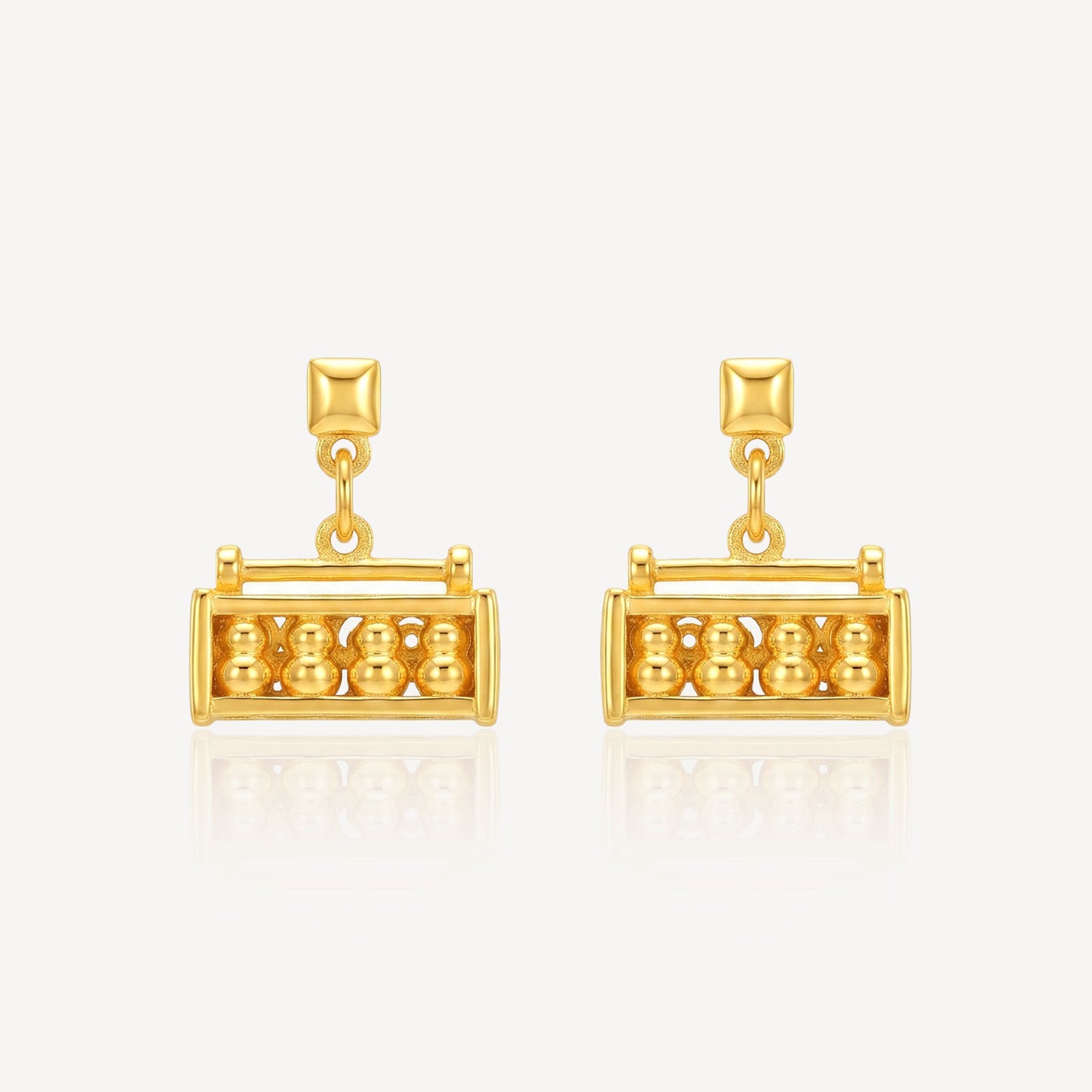 999 Gold Abacus Lock Earring