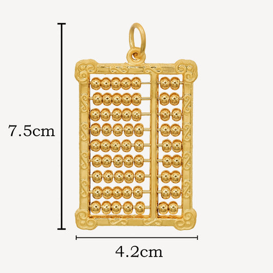 999 Gold Abacus Pendant