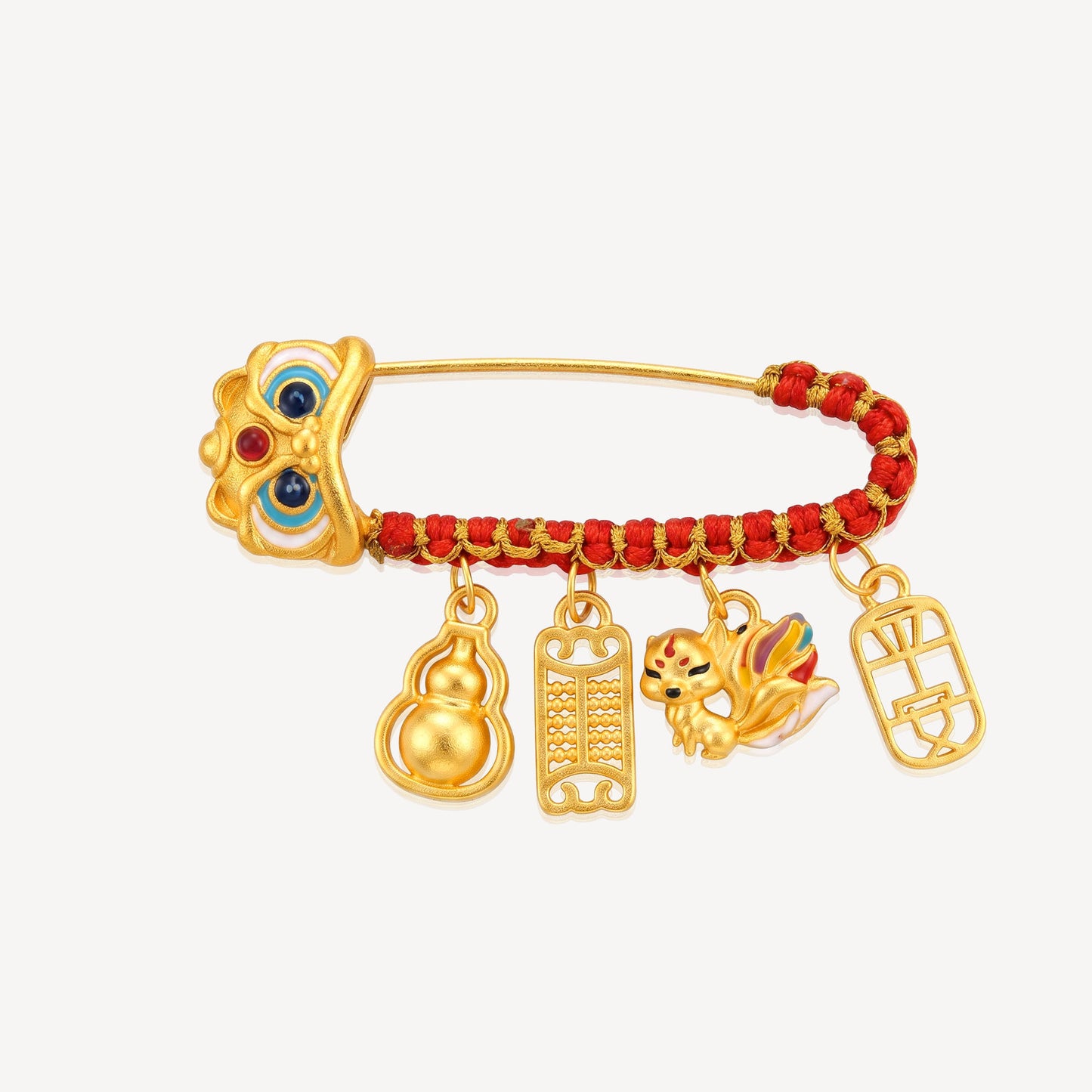 999 Gold Baby Safety Pin (Hulu,Abacus,Fox,平安)