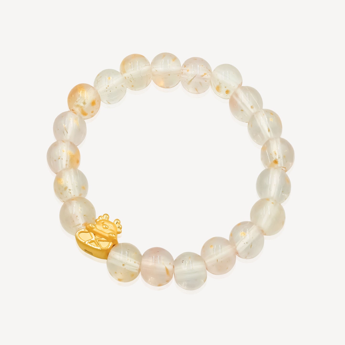 999 Gold Deer Stocking With Bead Bracelet