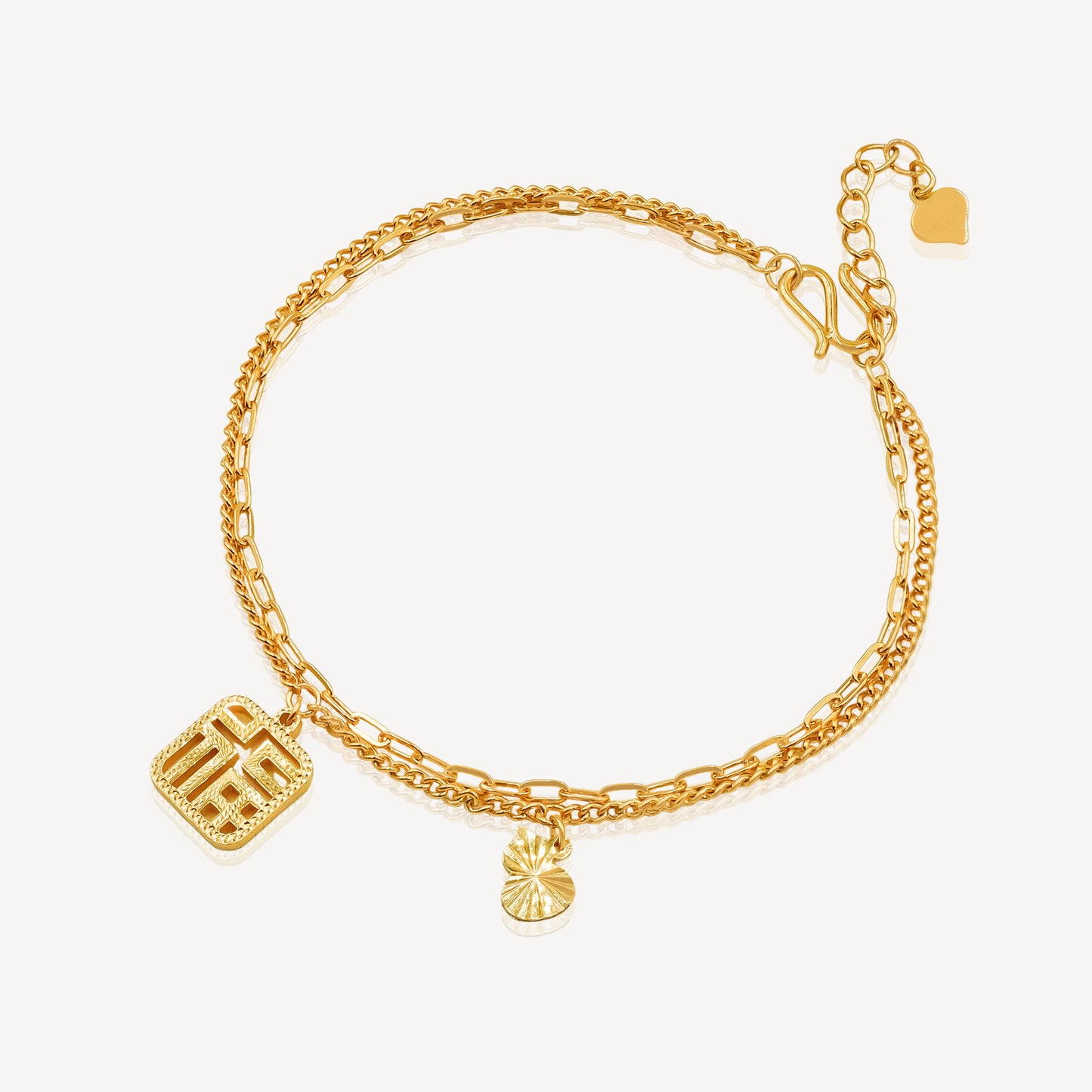 999 Gold Fu and Hulu Bracelet