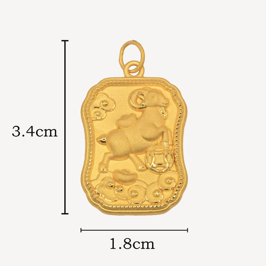 999 Gold Goat 羊 Pendant - Top Gold Shop Gold Jewellery in singapore