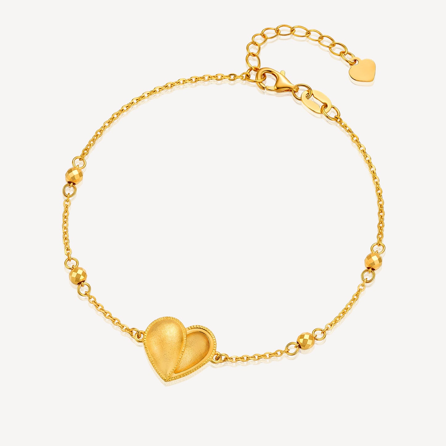 999 Gold Heart Bracelet