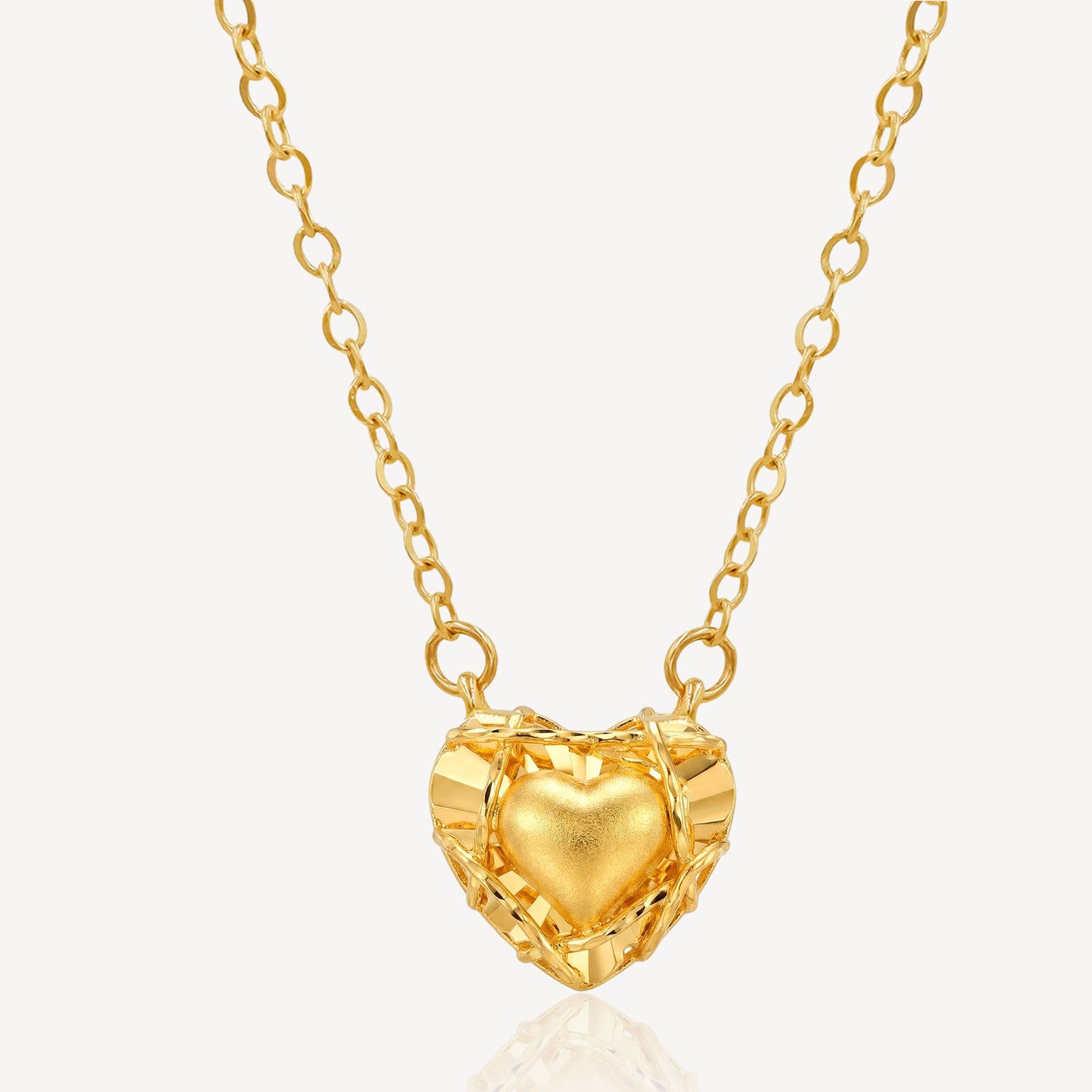 999 Gold Heart Wedding Set