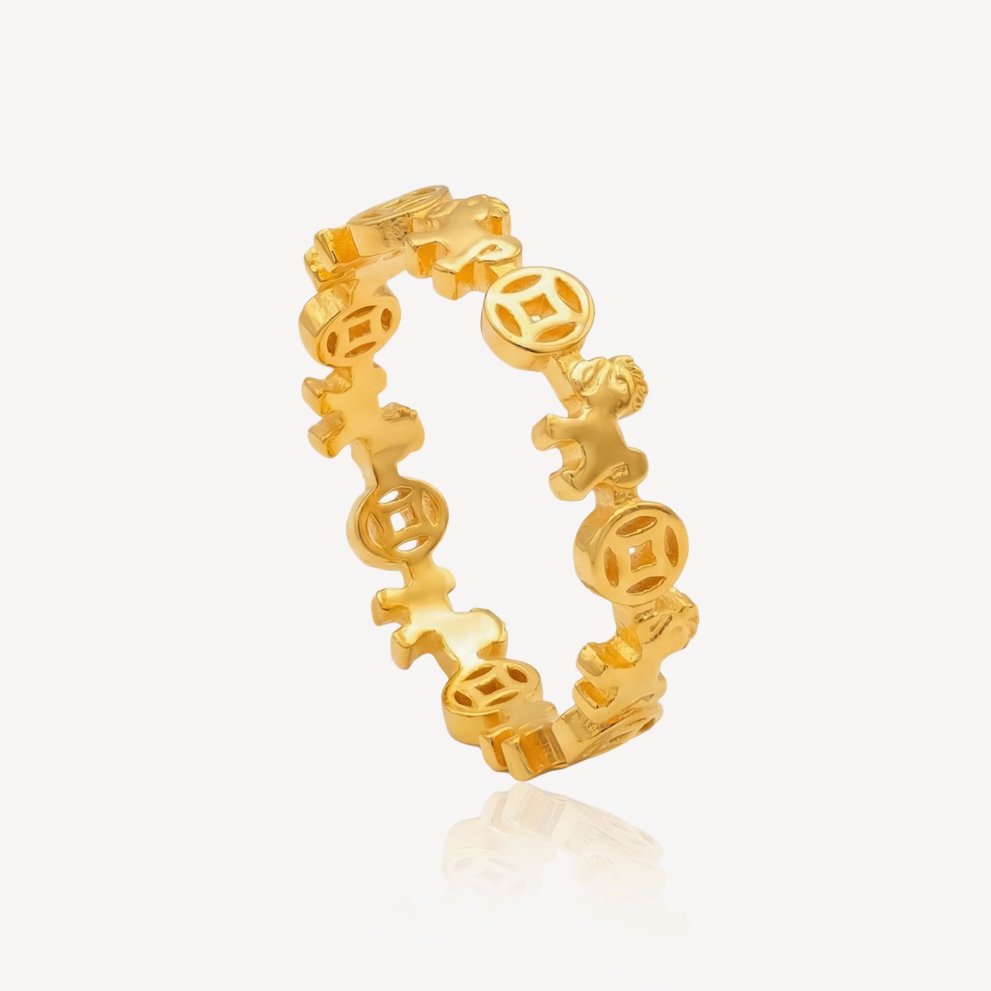 999 Gold Horse Coin Ring