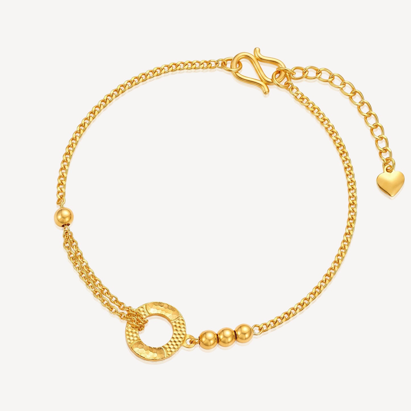 999 Gold Luna Circle Bracelet