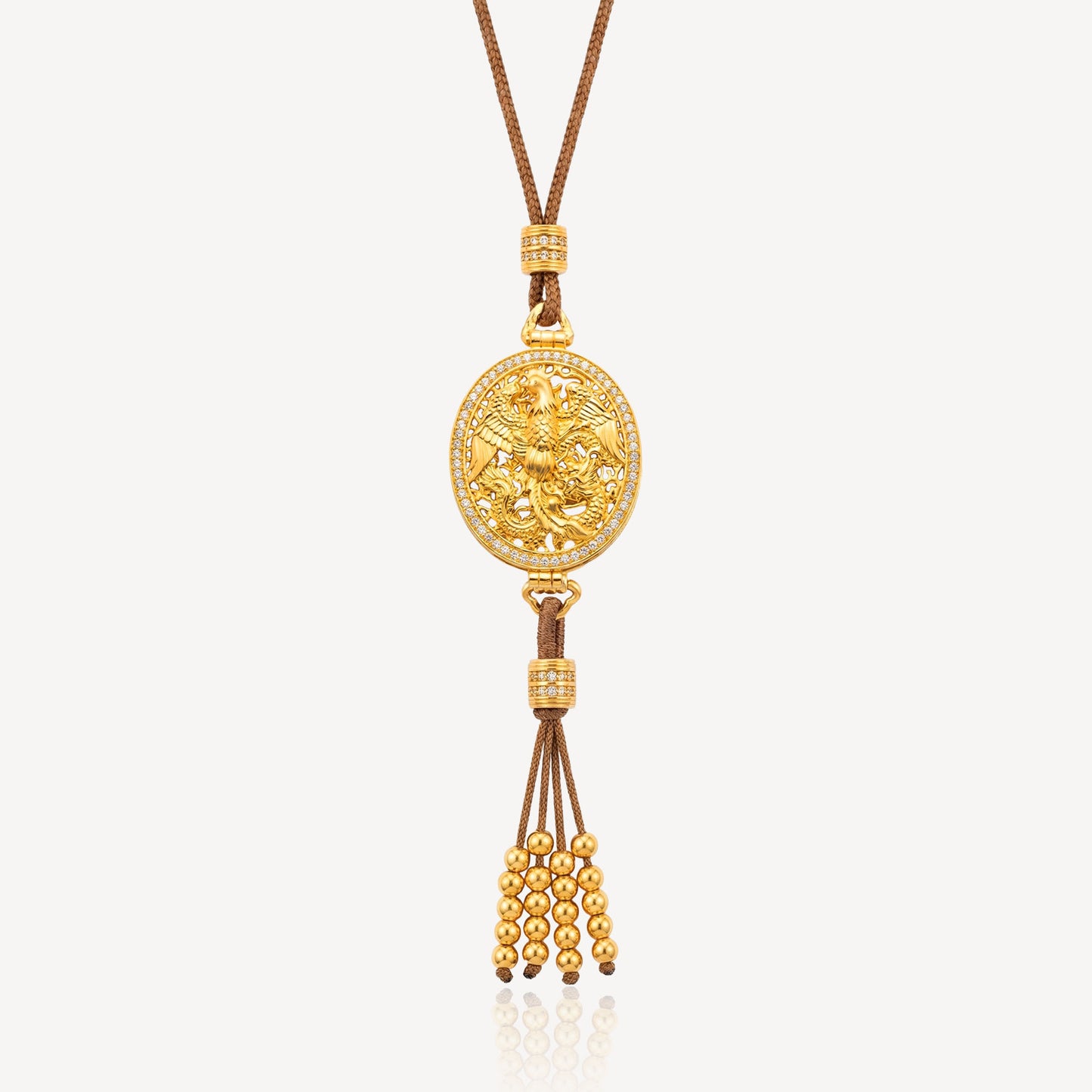 999 Gold Phoenix Necklace Rope (Zirconia)