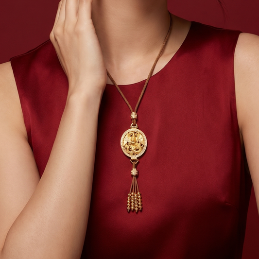 999 Gold Phoenix Necklace Rope (Zirconia)